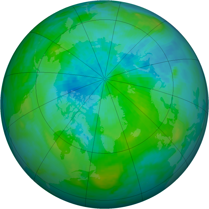 Arctic ozone map for 04 September 1992